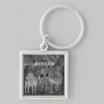 Zèbres noirs et blancs Keychain porte-clés