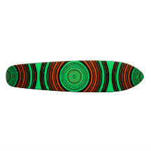 Zeitgenössische orange und grüne Kreise Skate Board