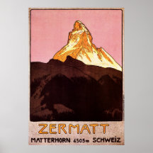 Zermatt die Schweiz Plakate