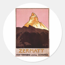 Zermatt Suisse Autocollants Ronds