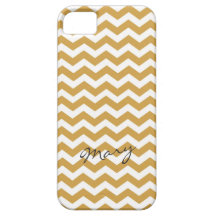 Zigzag à la mode de chevron d'or avec le nom coque iPhone 5 Case-Mate