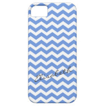 Zigzag bleu à la mode et classique de chevron avec coques iPhone 5 Case-Mate