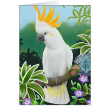 Zitronengelbe Cockatoo-Gruß-Karte mit Haube