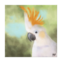 Zitronengelber Cockatoo mit Haube Galerie Faltleinwand