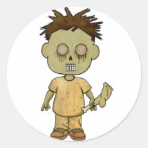Zombie-Junge Runder Sticker