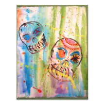 Zucker Skull Dia De Los Muertos Postkarte