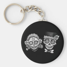Zuckerschädel-Paare Keychain Schlüsselband