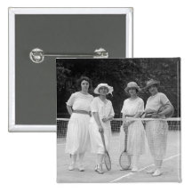 Zwanzigerjahre Tennis-Mode Anstecknadelbuttons