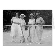 Zwanzigerjahre Tennis-Mode Grußkarte
