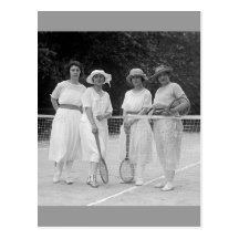 Zwanzigerjahre Tennis-Mode Postkarte