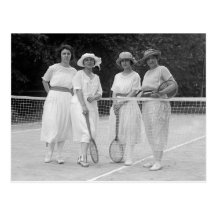 Zwanzigerjahre Tennis-Mode Postkarte