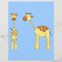 Zwei Giraffen. Cartoon Flyer