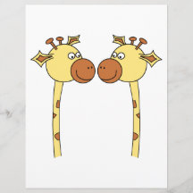 Zwei Giraffen-Nahaufnahme. Cartoon Vollfarbige Flyer