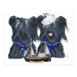 Zwei Skye Terrier Seeleute Postkarte