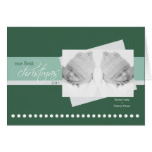 Zwillings-1. Weihnachtsfeiertags-Karte (Grün 2)