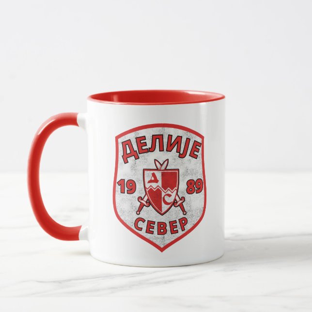 Делије Север 1989 Црвено Бели Ретро  Tasse (Links)