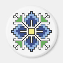 М0065 Magnet Bulgarisches Volksmotiv shevitsa blue
