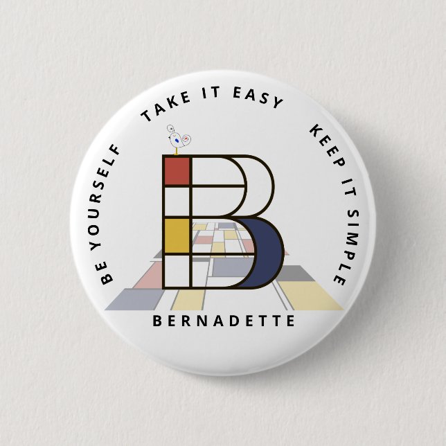 С aptivierende Neoplastik Art Monogram. Buchstabe  Button (Vorderseite)