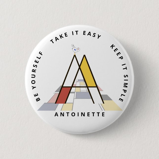 С aptivierende Neoplastik Art Monogram. Buchstabe  Button (Vorderseite)