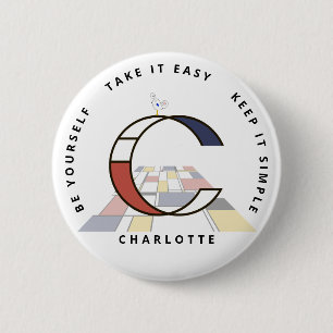 С aptivierende Neoplastik Art Monogram. Buchstabe  Button
