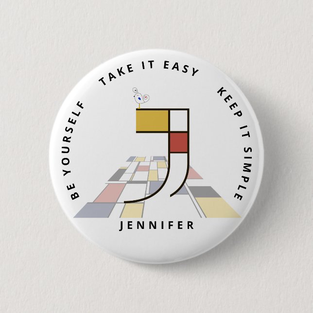 С aptivierende Neoplastik Art Monogram. Buchstabe  Button (Vorderseite)