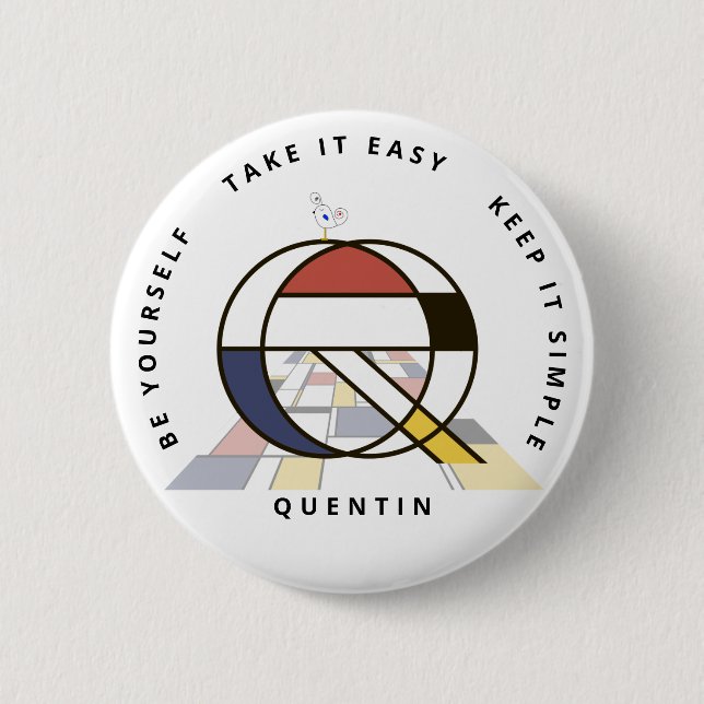 С aptivierende Neoplastik Art Monogram. Buchstabe  Button (Vorderseite)