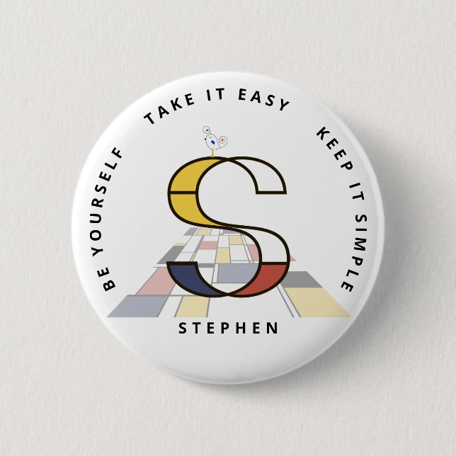 С aptivierende Neoplastik Art Monogram. Buchstabe  Button (Vorderseite)