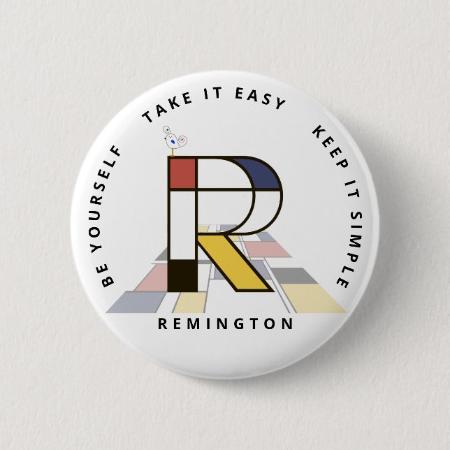 С aptivierende Neoplastik Art Monogram. Buchstabe  Button (Vorderseite)