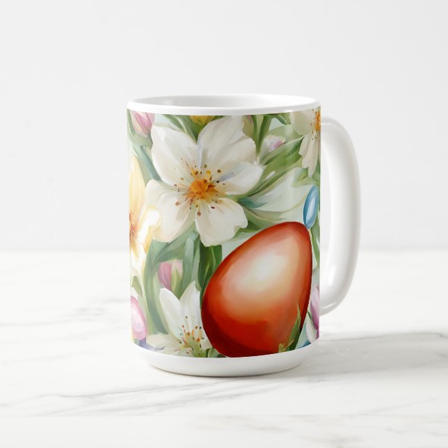 С eindrucksvolle Frühlingsblütenfeld. Malerei Kaffeetasse (VorderseiteRechts)