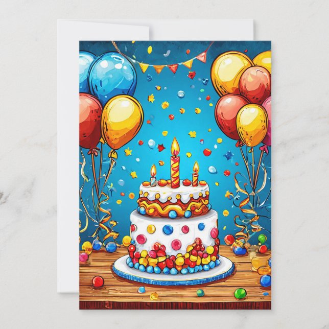 С Frühlingsballons Einladung (Vorderseite)