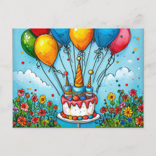 С Frühlingsballons Postkarte