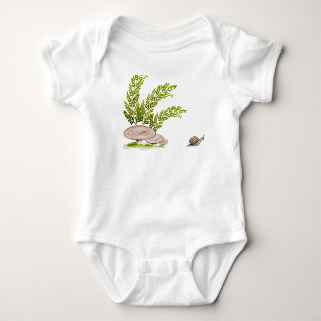 С gemütlicher Waldpilz und niedliche Schnecke Baby Strampler (Vorderseite)