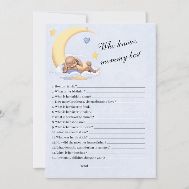 С mit einem niedlichen Schlafplüsch. Einladung (Vorderseite)