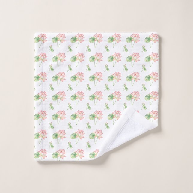 С romantique fleurs de lotus (Gant de toilette)