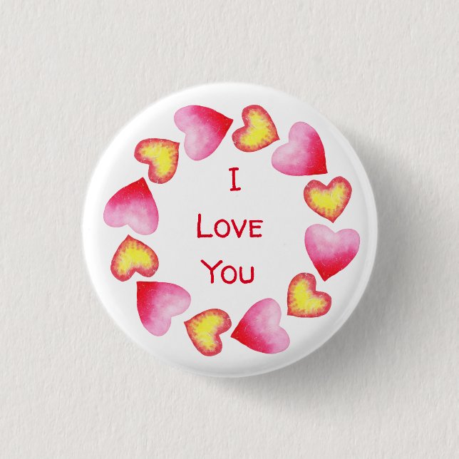 С romantisch I Liebe You Valentine's Day Button (Vorderseite)