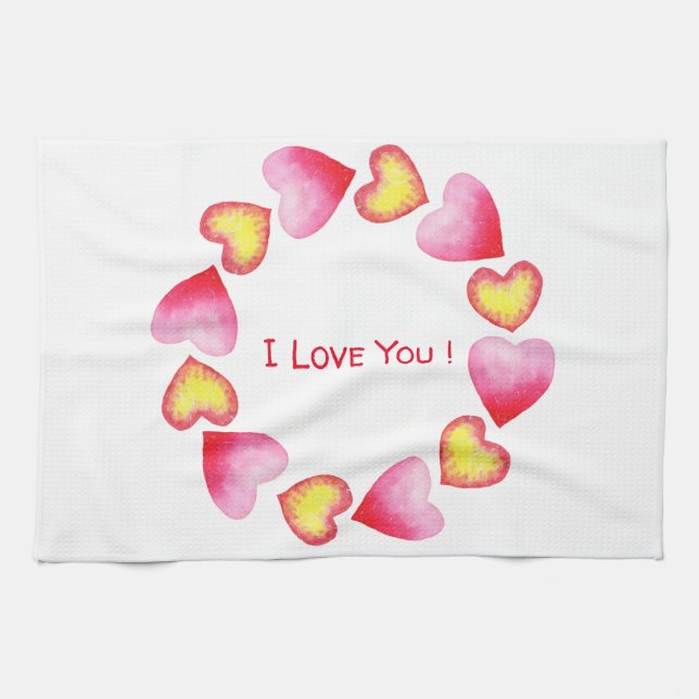 С romantisch I Liebe You Valentine's Day Geschirrtuch (Horizontal)