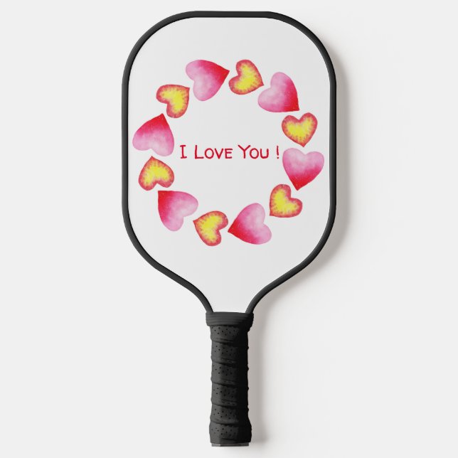 С romantisch I Liebe You Valentine's Day Pickleball Schläger (Vorderseite)