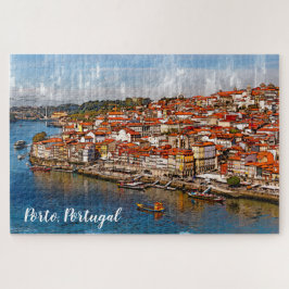 С Stadtbild von Porto, Douro Fluss. Portugal. T-Sh