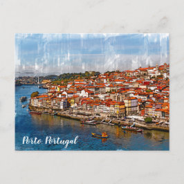 С Stadtbild von Porto, Douro Fluss. Portugal. T-Sh Postkarte