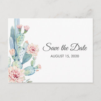 С und sukkulent. Modernes botanisches Save the Dat Postkarte
