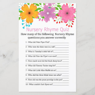 С ute Blume Kinderzimmer Rhyme Quiz Kinderduschens