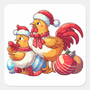 С Weihnachtsgebäck Quadratischer Aufkleber