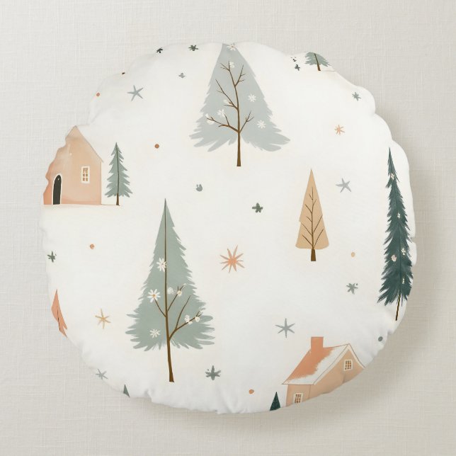 С Weihnachtskissen Rundes Kissen (Vorderseite)