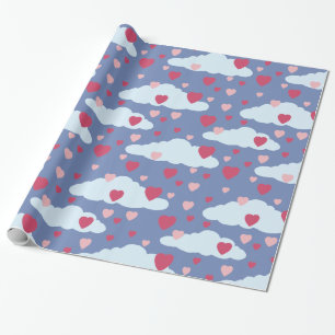 Сloud Herz-Valentinstag-Packpapier Geschenkpapier