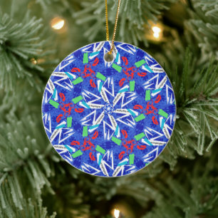 Сollage snowflakes keramik ornament