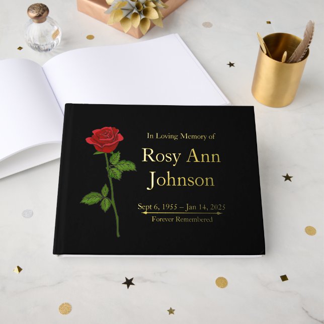 Сustom Foil Funeral Memorial Guest Book Gästebuch (Vorderseite offen)