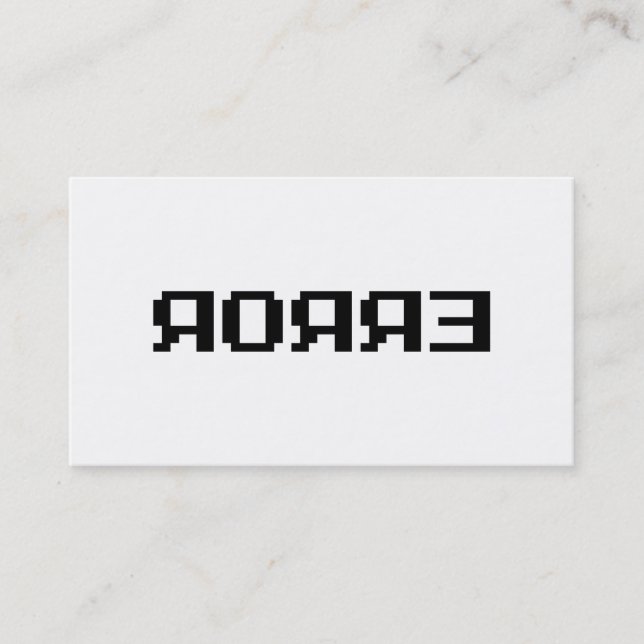 ЯOЯЯƎ | FEHLER VISITENKARTE (Vorderseite)