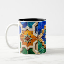 أو Personalized Eid Al-Fitr Traditional Tile Art M Zweifarbige Tasse