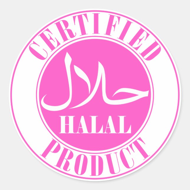 ح ل ل halalklassigen Rundaufkleber pink. Runder Aufkleber (Vorderseite)