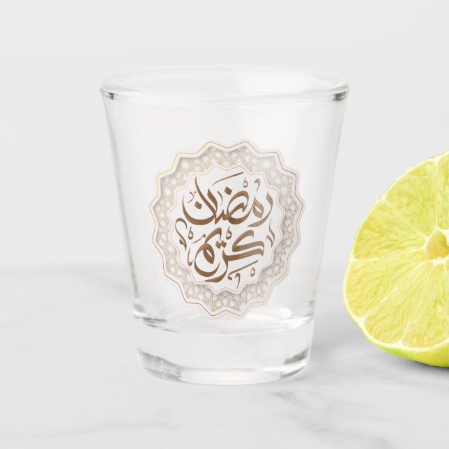 م ramadan kareem ض ا ر ن ك ر ي م schnapsglas (Vorderseite)